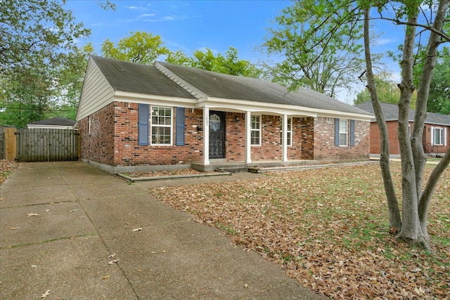 view of single story home