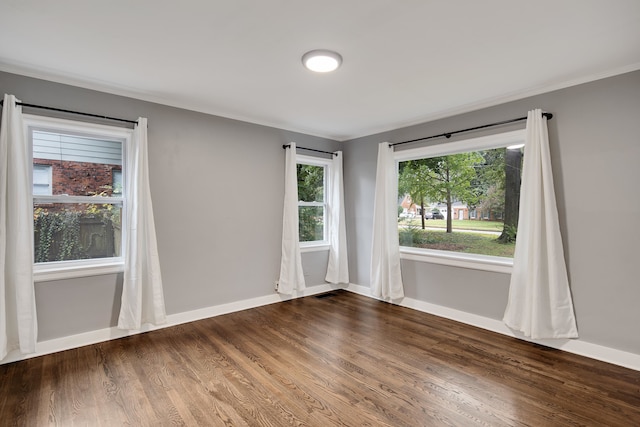 spare room featuring hardwood / wood-style flooring