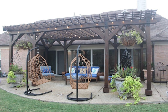 view of patio / terrace featuring a pergola