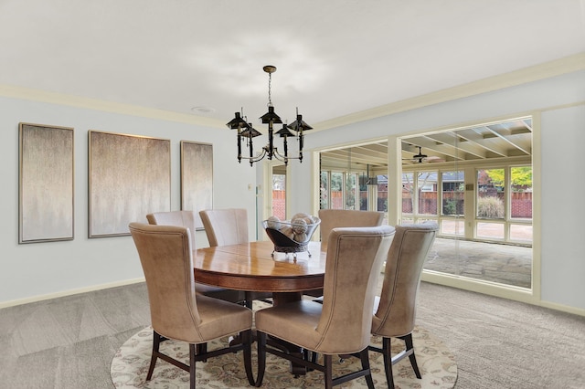 280 Waring Rd, Memphis, TN 38117 - dining space with light colored carpet and a chandelier