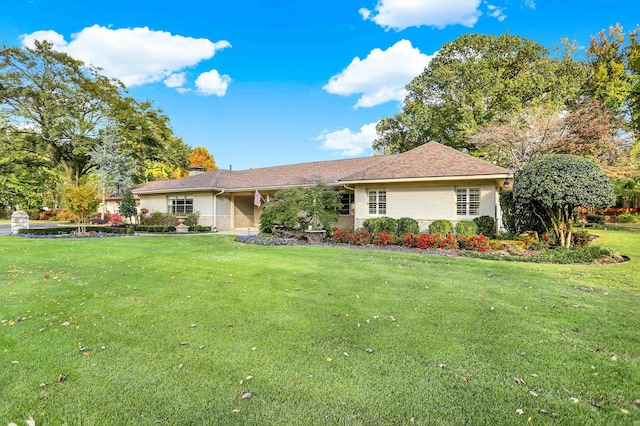 280 Waring Rd, Memphis, TN 38117 - ranch-style house featuring a front yard, brick siding, and a chimney