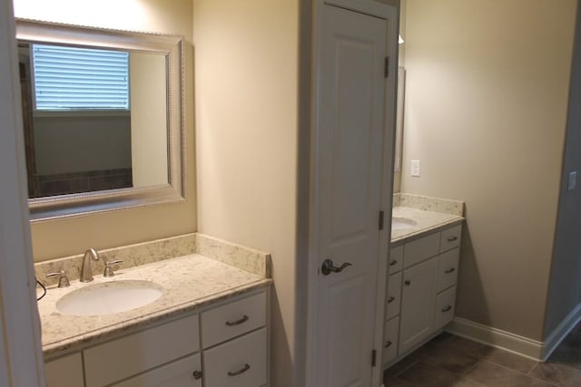 bathroom featuring tile patterned flooring and vanity