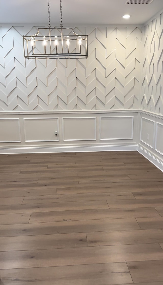 interior space featuring dark hardwood / wood-style flooring