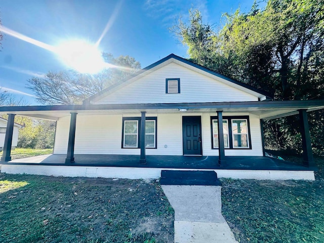 view of front of property with a porch