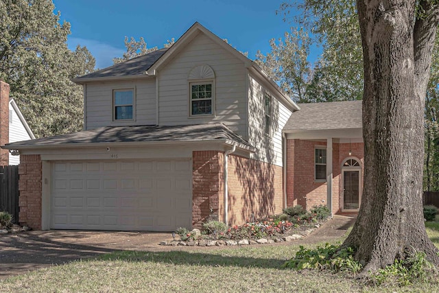 view of front property with a garage