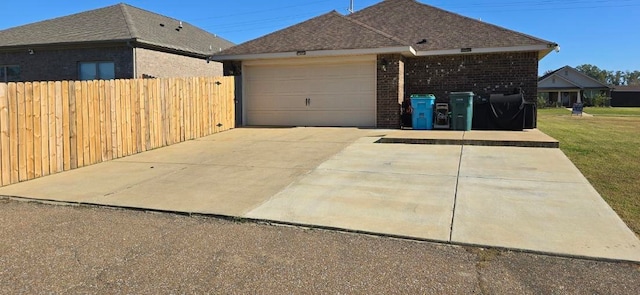 view of property exterior featuring a garage