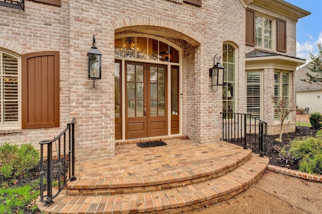 doorway to property with french doors