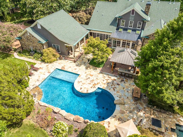 view of pool featuring a gazebo