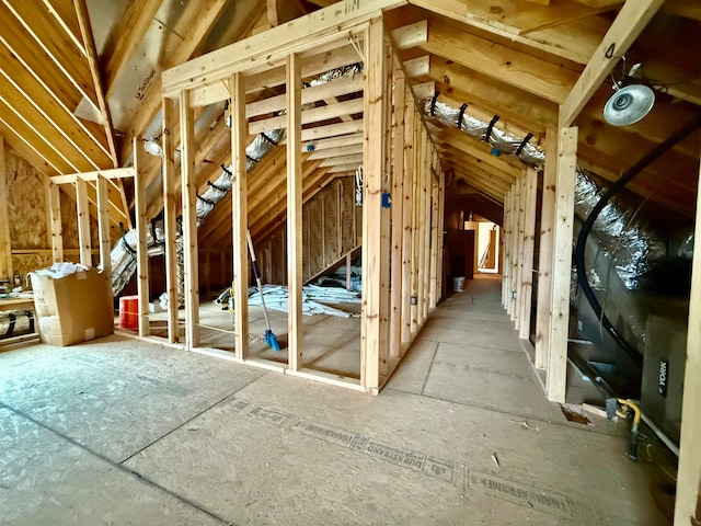 view of unfinished attic