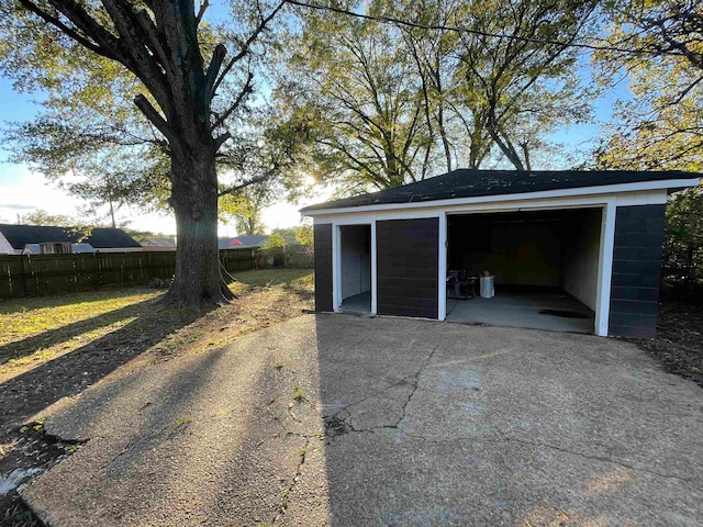 view of garage