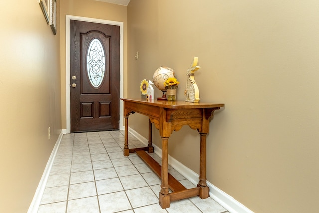 entryway featuring light tile patterned floors