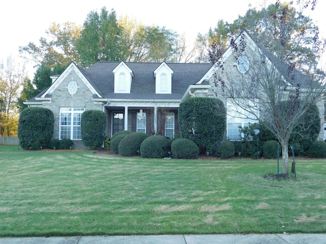 view of front facade featuring a front yard