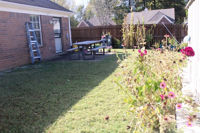 view of yard featuring a patio area