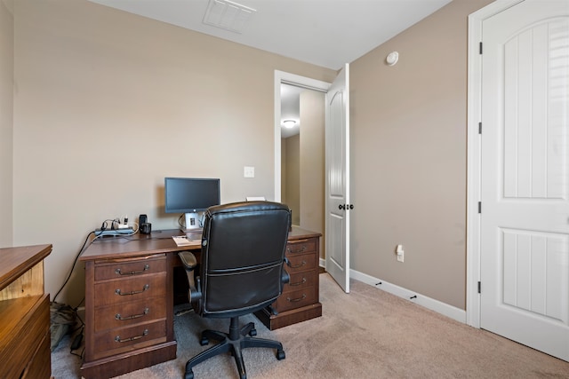 view of carpeted office