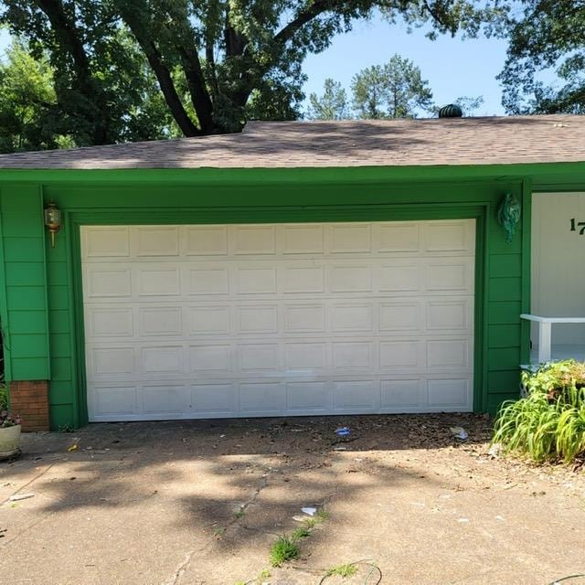 view of garage