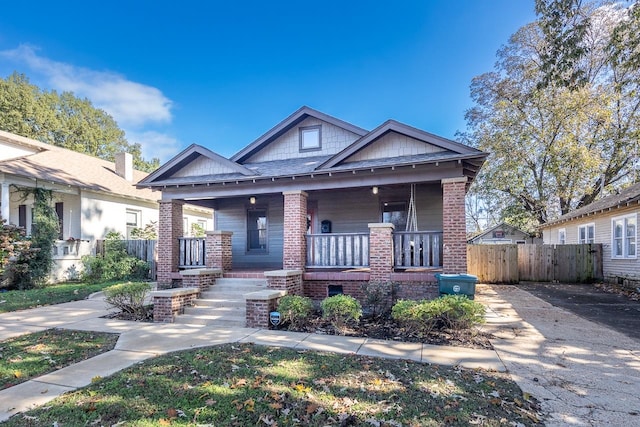 bungalow-style house featuring a porch