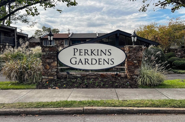 view of community sign