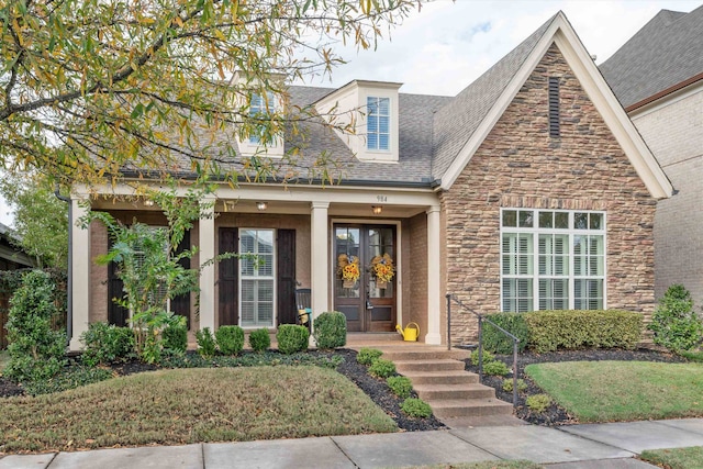 view of front of home with french doors