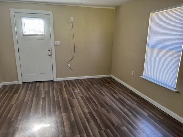 entrance foyer with dark hardwood / wood-style floors