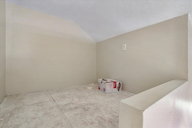 interior space featuring lofted ceiling