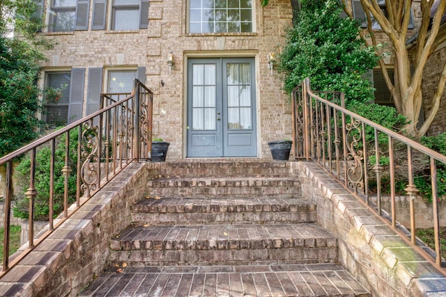 entrance to property with french doors