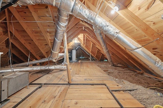 view of unfinished attic