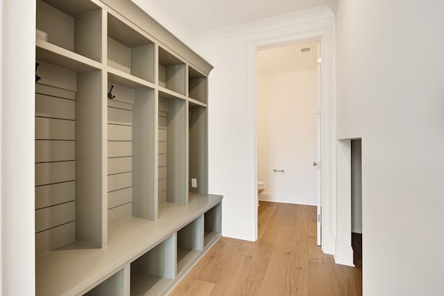 mudroom featuring light hardwood / wood-style floors