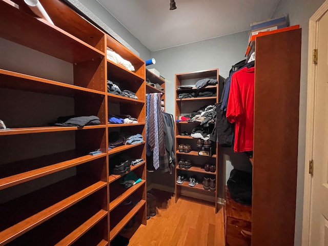 walk in closet featuring light wood-type flooring