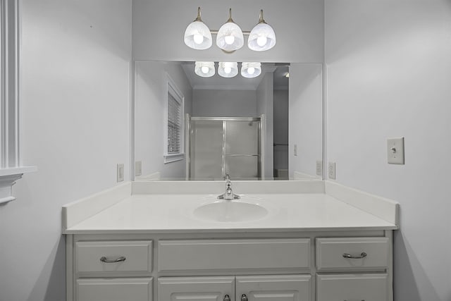 6 Laura Ln, Iuka, MS 38852 - bathroom with vanity, walk in shower, and crown molding