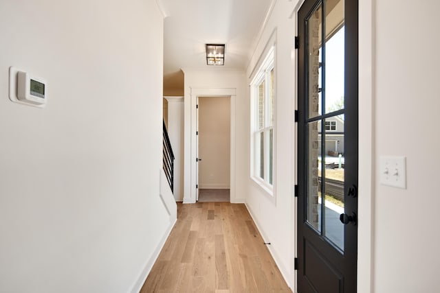 520 Valley Forge Ln, Rossville, TN 38066 - corridor featuring light wood-style floors, baseboards, and ornamental molding