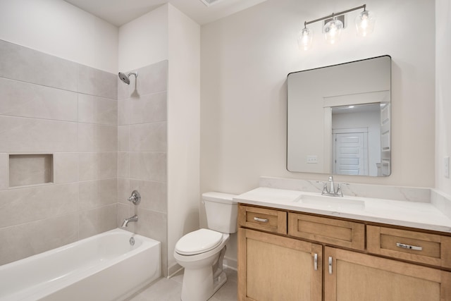 520 Valley Forge Ln, Rossville, TN 38066 - bathroom with vanity, toilet, tub / shower combination, and tile patterned floors
