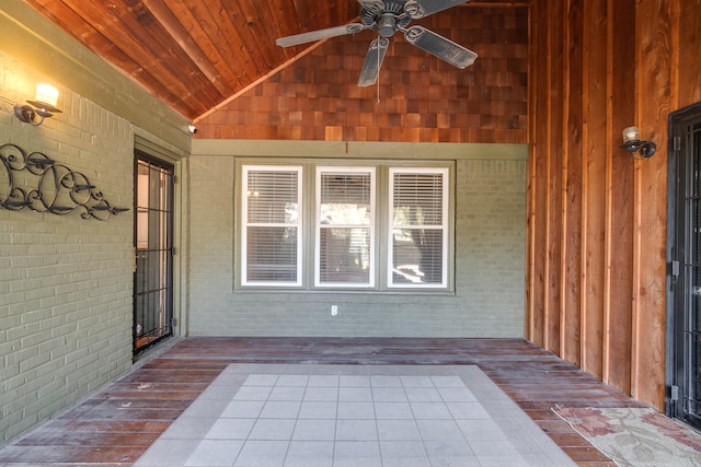 view of patio with ceiling fan