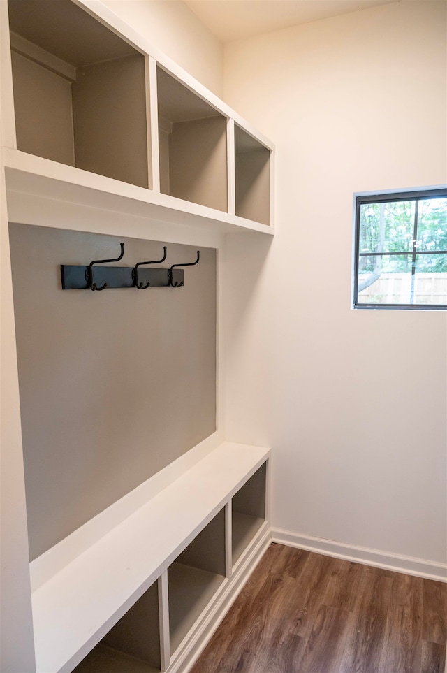 mudroom featuring dark hardwood / wood-style flooring