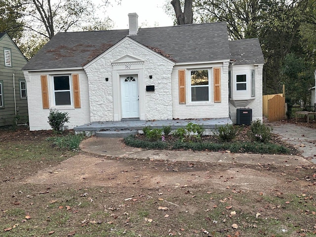 view of front of house featuring central AC unit