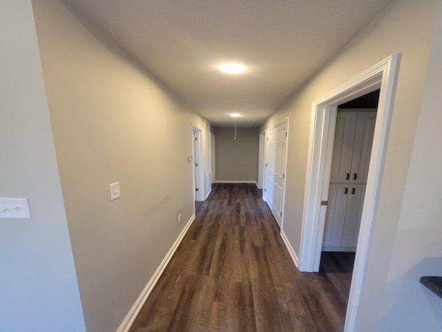 hall featuring dark hardwood / wood-style floors