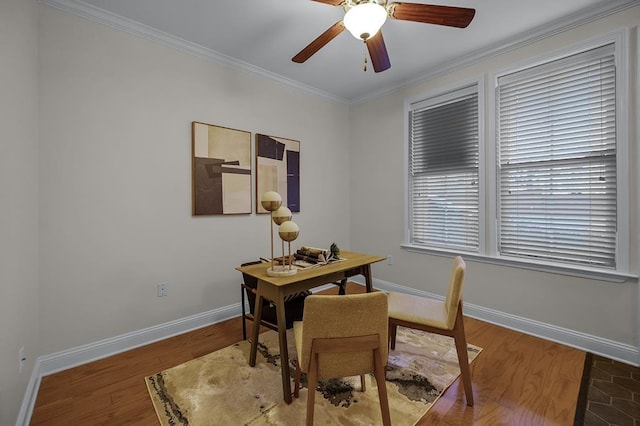 57 W Georgia Ave W Unit 102, Memphis, TN 38103 - office with ceiling fan, wood finished floors, and crown molding