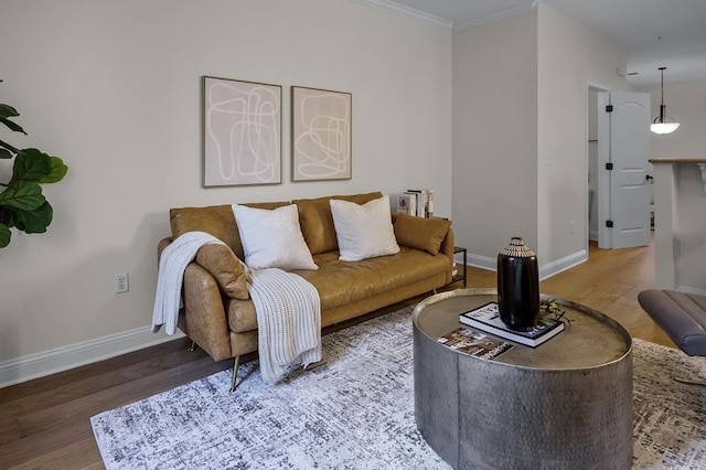 57 W Georgia Ave W Unit 102, Memphis, TN 38103 - living area with wood finished floors and crown molding
