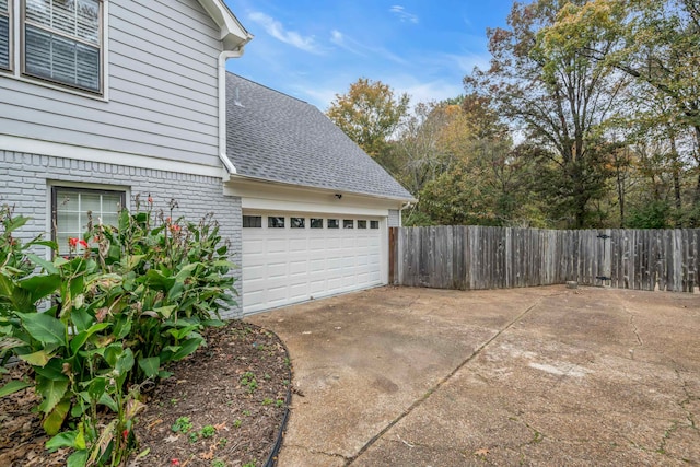 view of garage