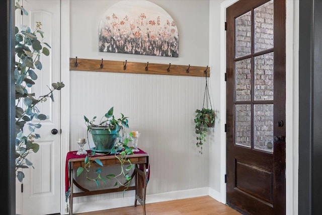 foyer with hardwood / wood-style flooring