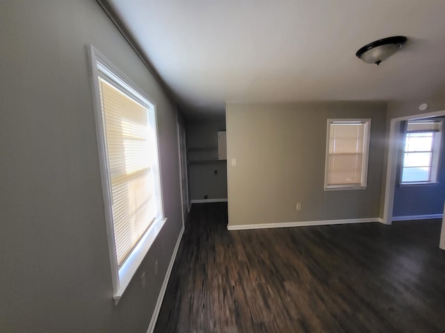 spare room featuring dark hardwood / wood-style floors