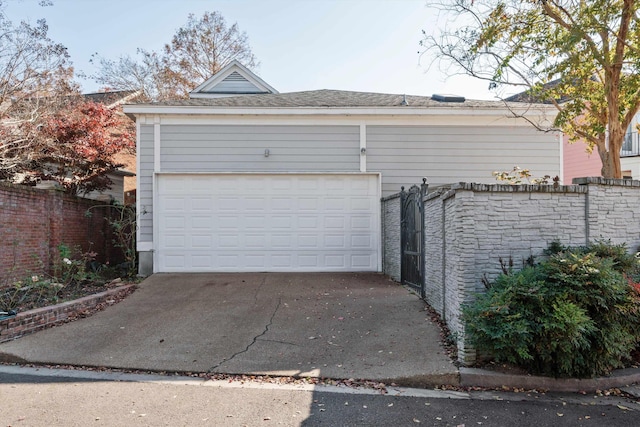 view of garage