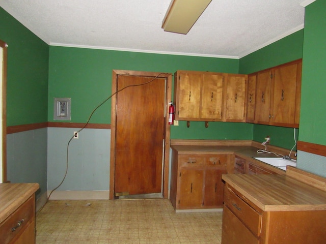 kitchen featuring sink and ornamental molding