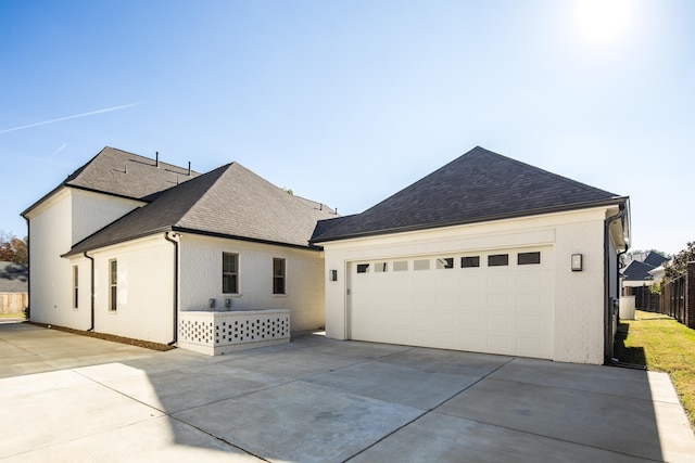 view of front of home with a garage