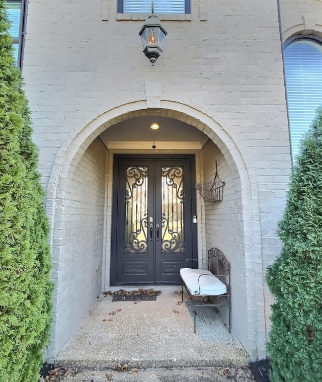 doorway to property with french doors