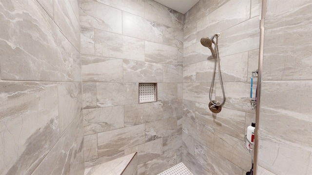 details with tiled shower