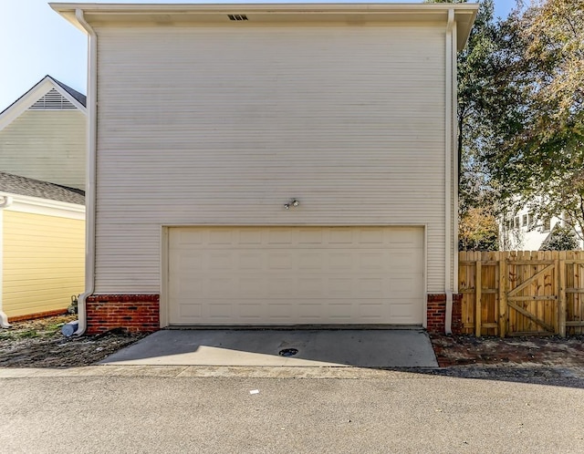 view of garage