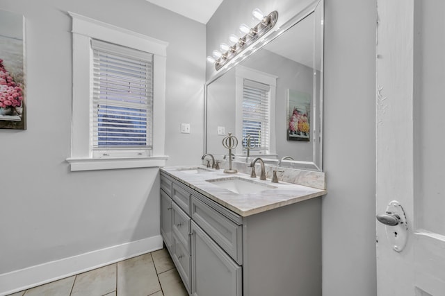 bathroom featuring tile patterned floors and vanity