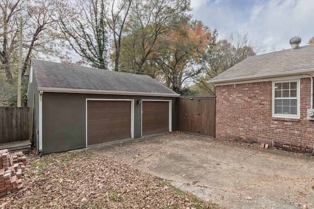 view of garage