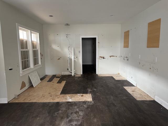 unfurnished room with wood-type flooring