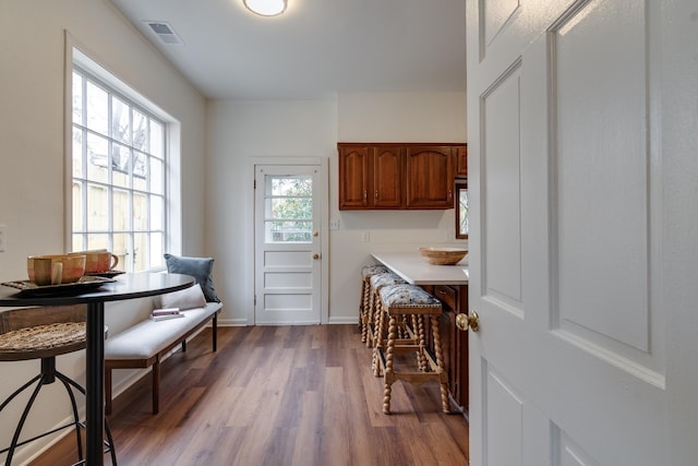 interior space featuring wood-type flooring